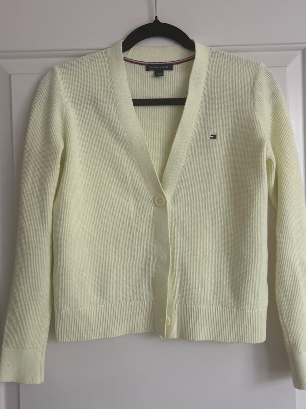 Tommy Hilfiger Pale Yellow V-Neck Button Cardigan